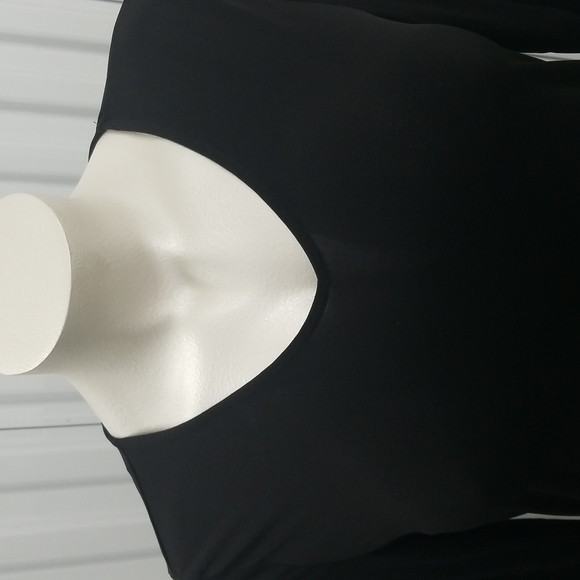 Dana Buchman Black,White, and Beige Vneck long sleeved Top - Picture 3 of 8